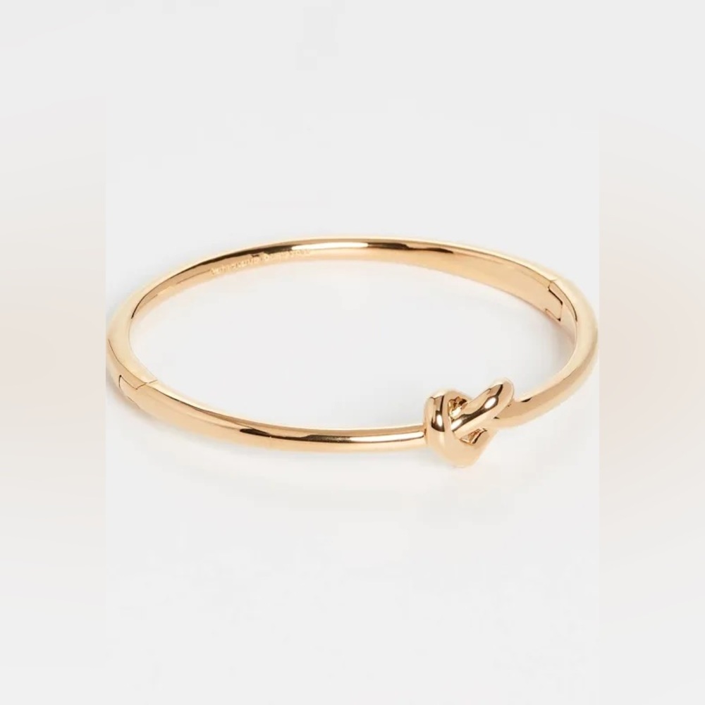 NWOT Kate Spade ♠️ New York Loves Me Knot Goldtone Bangle Bracelet - Picture 7 of 11